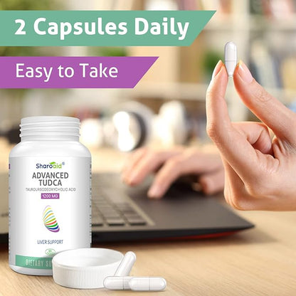 TUDCA Liver Support Supplements 1200 mg-Third Party Tested-Bile Salts for Liver Detox Cleanse-High Strength Formula-Vegan Capsules for Liver,Gallbladder,Kidney Health,2 Bottle-120 Capsules