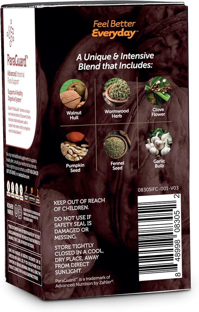 Zahler - ParaGuard Capsules - Gut Health Supplement - Formula has Wormwood, Garlic Bulb, Pumpkin Seed, Clove & More - Natural Support for Humans - Certified Kosher 30 Count