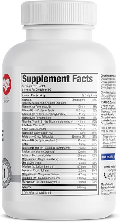 Bronson ONE Daily Mens 50+ Complete Multivitamin Multimineral, 90 Tablets