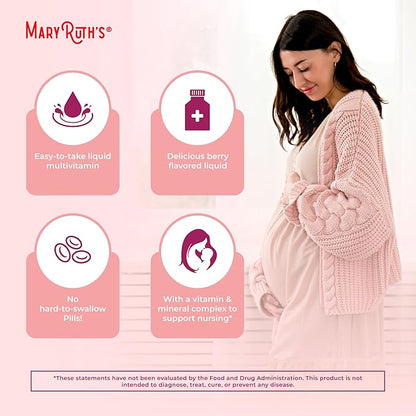 MaryRuth Organics Postnatal & Prenatal Vitamins for Women | Sugar Free | Womens Multivitamin for Pre-Conception, Pregnancy & Nursing | Ginger | Selenium | Folate | Vegan | Non-GMO | Gluten Free | 32oz