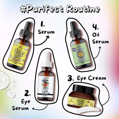 Natural Facial Serum - Anti Aging Moisturize Sensitive Skin - 30ml 1 fl oz - Tee Tree Vitamin C Shea Butter Hyaluronic Acid Multivitamin #Purifect (Niacinamide Eye Serum)