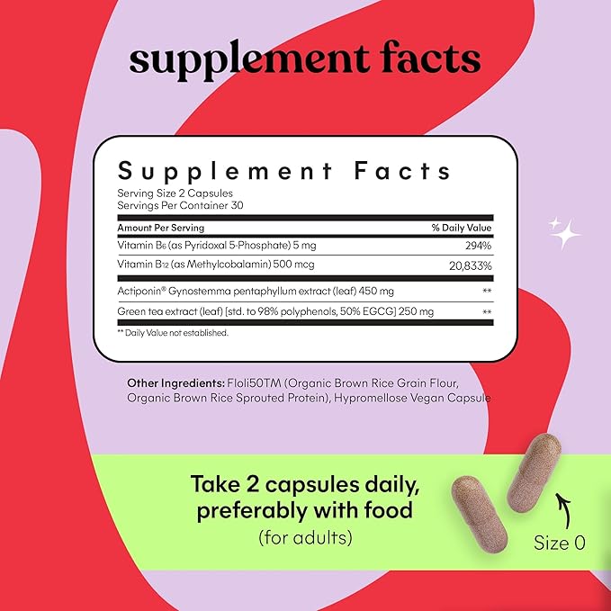 Lemme Burn Belly Fat Capsules, Clinically Studied AMPK Metabolic Activator Actiponin Jiaogulan, 50% EGCG Green Tea Extract, Vitamin B6, Methyl B12 for Men and Women - Vegan- 60 Count (Pack of 2)