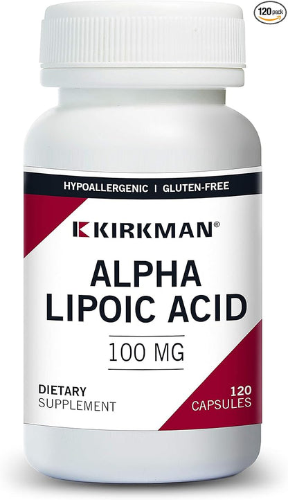 Kirkman Alpha Lipoic Acid 100 mg - Hypoallergenic | 120 Vegetarian Capsules