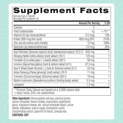 Swisse Saw Palmetto for Men Prostate Supplement | Supports Prostate Health & Male Reproductive Health | Zinc, Selenium, Saw Palmetto & Stinging Nettle Root | 50 Tablets