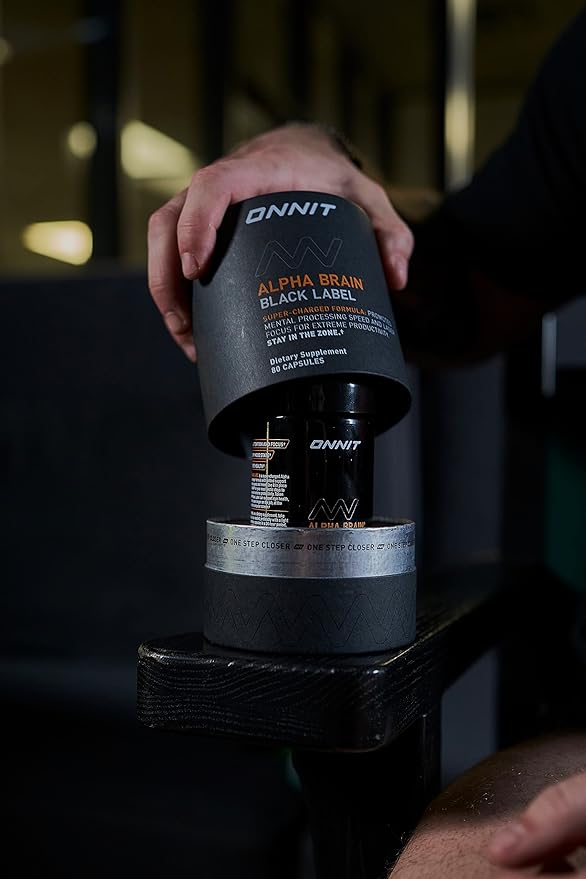 ONNIT Alpha Brain Black Label Capsule (80ct) Premium Citicoline Brain Supplement - Focus, Concentration & Memory - Lion's Mane, Hericium Erinaceus, L Theanine & Mucuna Pruriens