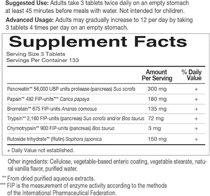 Garden of Life Joint Supplement for Men and Women - Wobenzym N Systemic Enzymes, Clinically Studied Formula for Healthy Joints, Mobility, Flexibility, Post-Exercise Recovery, Gluten Free, 400 Tablets