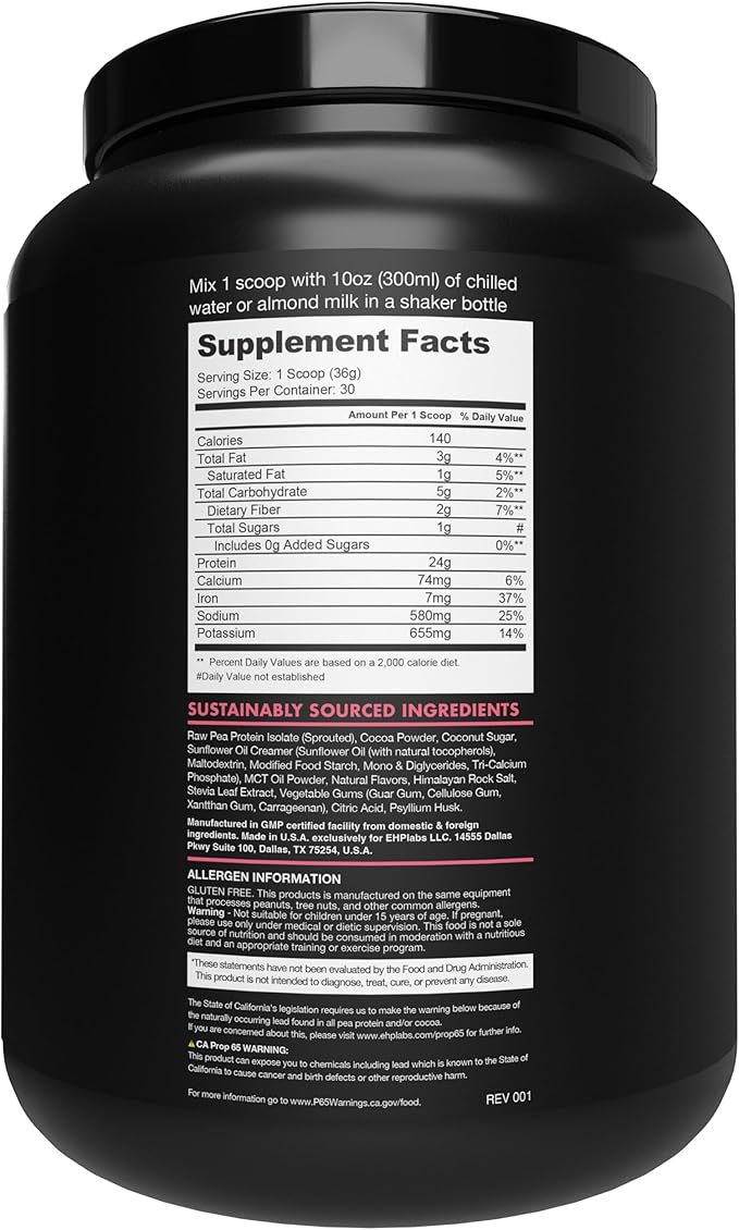 BLESSED Vegan Protein Powder - Plant Based Protein Powder Meal Replacement Protein Shake, 23g of Pea Protein Powder, Dairy Free, Gluten Free, Soy Free, No Sugar Added, 30 Servings (Rocky Road)