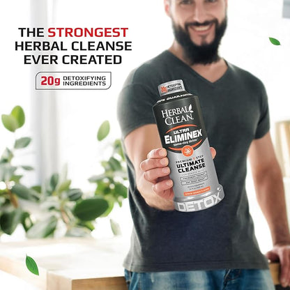 Herbal Clean - Ultra Eliminex, Premium 1 Step Ultimate Cleanse, Same-Day Detox, (Straw-Mango, 32 fl oz)