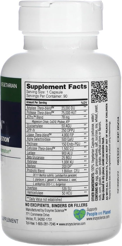 Critical Digestion, 90 Capsules – High Potency Support for Digestion, Bloating, Indigestion, & Irregularity – Probiotic– Gut Health Formula –Vegetarian