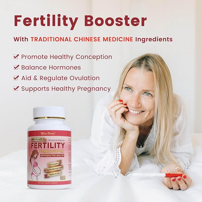 Fertility Tablet for Women with Prenatal Vitamins, Female Fertility Supplement Support Conception and Hormone Balance, 60 Tablets