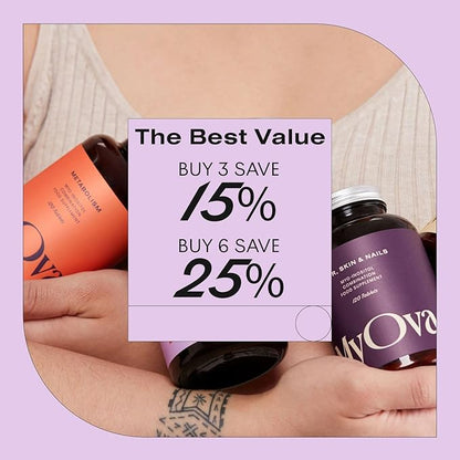 Myoplus - Inositol Supplement - 4000mg Myo Inositol, 200ug Folate & 100ug Chromium Daily Intake - Hormone Balance & Ovarian Support Vitamins for Women - 120 Vegan Tablets, 30 Days Supply