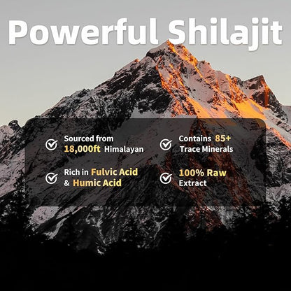 Shilajit Capsules with Sea Moss & Ashwagandha for Men & Women,12 in 1 Himalayan Shilajit Supplements with Coenzyme Q10, Fulvic Acid & Humic Acid, Lion's Mane, Energy & Immune Support , 120 Count