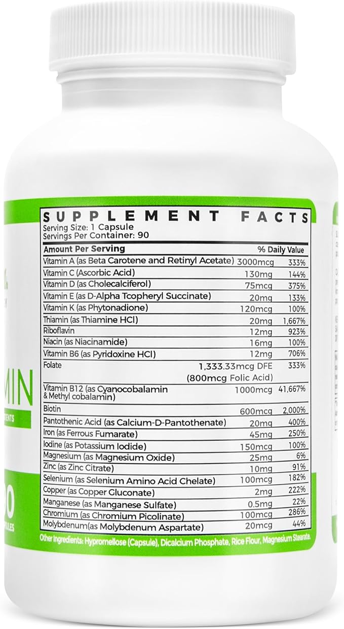 BariSlim Once Daily Bariatric Multivitamin Capsule - 45mg of Iron - Bariatric Vitamin & Supplement for Post Bariatric Surgery Including Gastric Bypass & Gastric Sleeve | 90 Day Supply