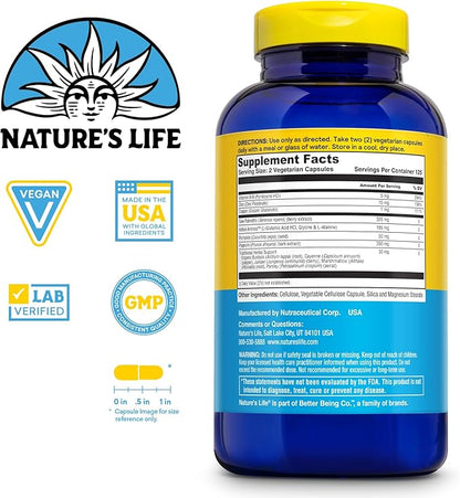Nature's Life Prostate Maintain - Prostate Support Supplement for Men's Health - Saw Palmetto, Pygeum Herbal Complex and Zinc Supplements - 125 Servings, 250 Vegetarian Capsules