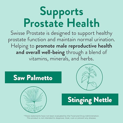 Swisse Saw Palmetto for Men Prostate Supplement | Supports Prostate Health & Male Reproductive Health | Zinc, Selenium, Saw Palmetto & Stinging Nettle Root | 50 Tablets