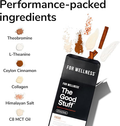 For Wellness The Good Stuff™ Focus Blend (30 Stick Packs), Non-Dairy Coffee Supplement – Stimulates Cognitive Function & Mental Clarity