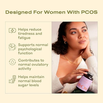 Myoplus - Inositol Supplement - 4000mg Myo Inositol, 200ug Folate & 100ug Chromium Daily Intake - Hormone Balance & Ovarian Support Vitamins for Women - 120 Vegan Tablets, 30 Days Supply