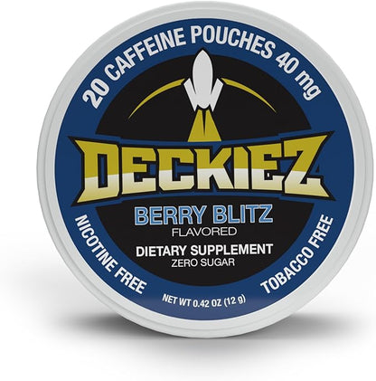 Caffeine Pouches, 5 Cans (100 Pouches), Pre Workout Pouches, Coffee Pouches & Energy Drink Alternative, 40mg Caffeine per Pouch, Sugar Free Caffeine Supplement, Berry Blitz Flavor