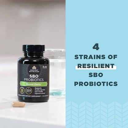 Probiotics for Mental Clarity by Ancient Nutrition, Once Daily Probiotics 30Ct, Helps Promote Mental Clarity and Concentration, Supports Healthy Energy and More Restful Sleep, 25 Billion CFUs*