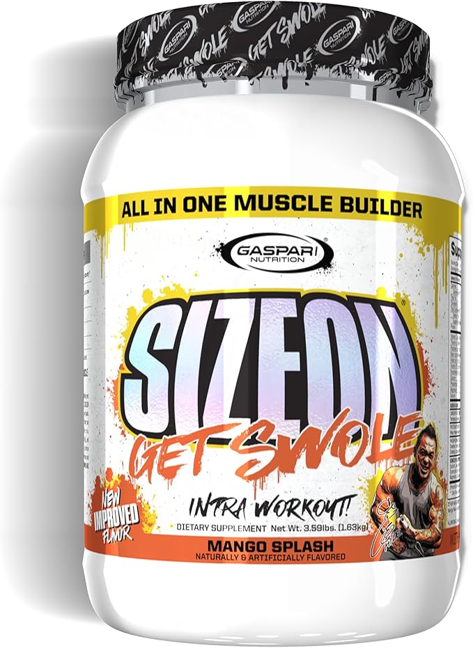 Gaspari Nutrition SizeOn, The Ultimate Hybrid Intra-Workout Amino Acid & Creatine Formula, [海外直送品] サイズオン マキシマムパフォーマンス Hide's マンゴースプラッシュ (3.59 Pound, Mango Splash)