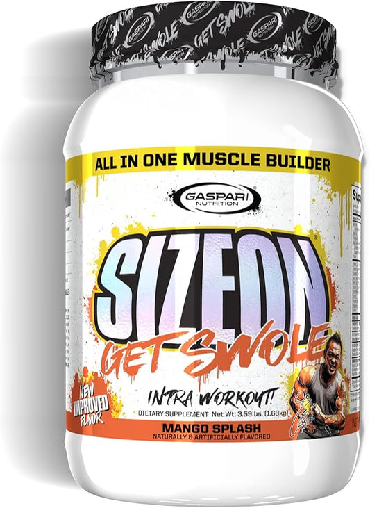 Gaspari Nutrition SizeOn, The Ultimate Hybrid Intra-Workout Amino Acid & Creatine Formula, [海外直送品] サイズオン マキシマムパフォーマンス Hide's マンゴースプラッシュ (3.59 Pound, Mango Splash)