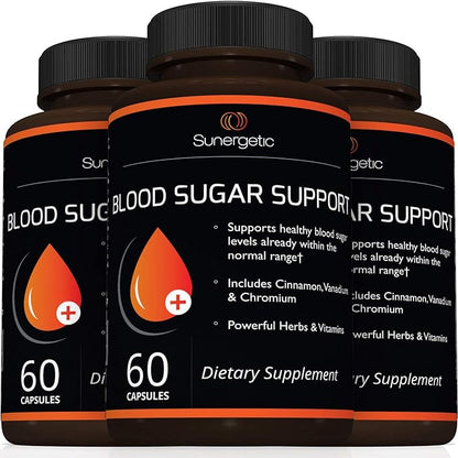 Premium Blood Sugar Support Supplement–Supports Healthy Blood Sugar Levels Already Within Normal Range – Includes Bitter Melon Extract, Vanadium, Chromium, Cinnamon, & Alpha Lipoic Acid-60 Capsules