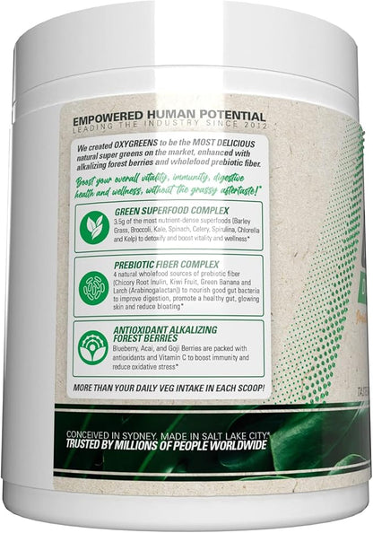 EHP Labs OxyGreens Super Greens Powder - Spirulina & Chlorella Superfood, Green Juice Powder & Greens Supplements with Prebiotic Fibre, Antioxidants & Immunity Support, 30 Serves (Pineapple)
