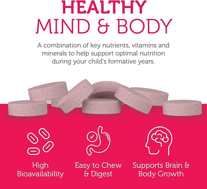 Zahler Kids Multivitamin Chewable Vitamin Tablet - Complete One Daily Kids Vitamins Supplement - Contains 20+ Minerals & Vitamins for Kids & Toddlers - Kosher Multivitamins Cherry Flavor (90)