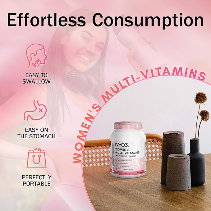 Multivitamin for Women with Zinc & Biotin Vitamins A,C,K,B2,B6,B12 & Multimineral | Daily Multivitamins Beauty & Energy | Gluten-Free, 60 Day Supply