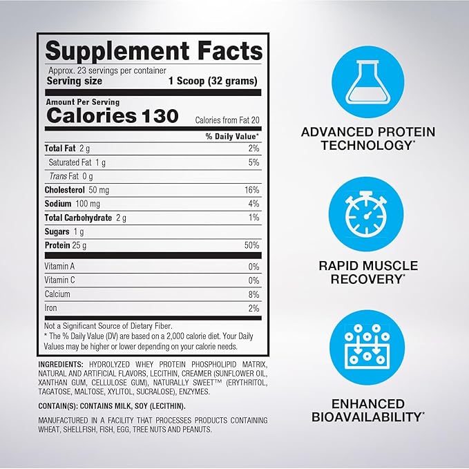 BPI Sports Hydro HD - 100% Hydrolyzed Whey Protein Powder - Muscle Growth, Recovery, 25g of Protein, Low Carb, Low Sugar, Fast Absorbing (68 Servings, Chocolate Lava Cake)