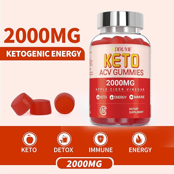 Keto Acv Gummies - Apple Cider Vinegar Gummies Diet Supplement for Men Women - with Pomegranate Beet Juice Powder - 60 Vegan