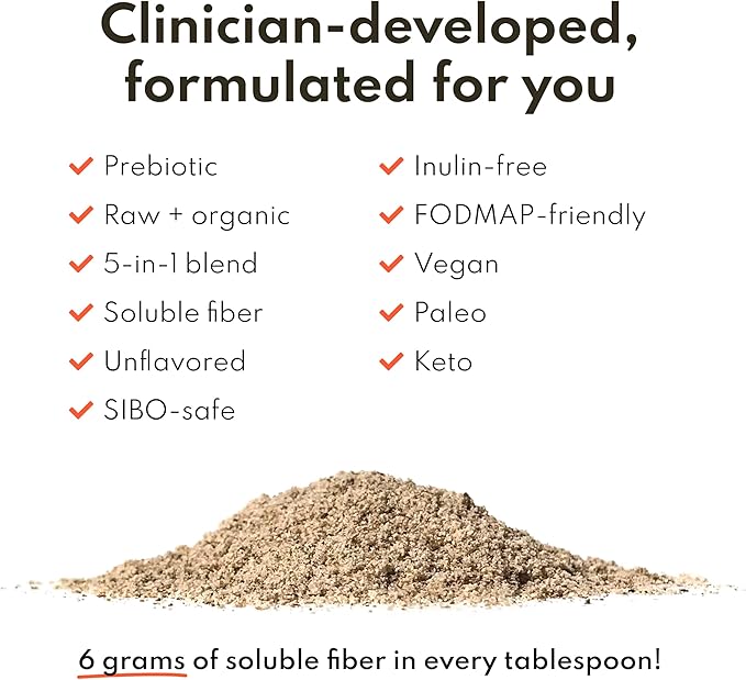 Firm Up Organic Soluble Fiber Supplement for Digestive Gut Health, Diarrhea Control & IBS Relief, Gluten Free Vegan Prebiotic Powder, One Month Supply