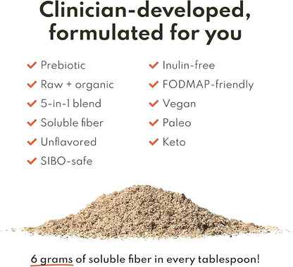 Firm Up Organic Soluble Fiber Supplement for Digestive Gut Health, Diarrhea Control & IBS Relief, Gluten Free Vegan Prebiotic Powder, One Month Supply