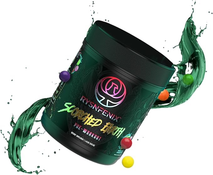 Scorched Earth Pre Workout Powder - Energy & Focus with Dual-Source Caffeine, Nootropics | Pumps from Citrulline, Beta Alanine, Nitrosigine®, GlycerPump™ (Rainbow Candy)