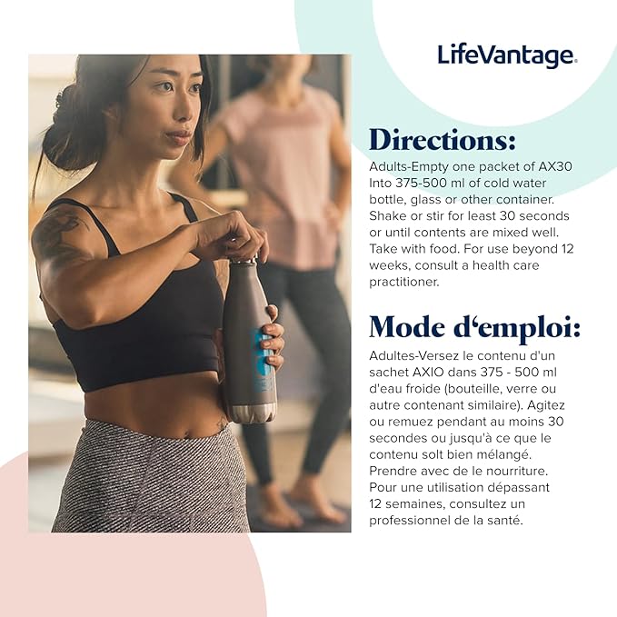 AXIO Regular Energy Drink Powder, Red Raspberry, 30 Packets, Instant Energy Powder, Energy Supplement in a Drink Mix, w/B Vitamins, DMAE, L-Theanine, Quercetin, Green Tea & Pine Bark Extract