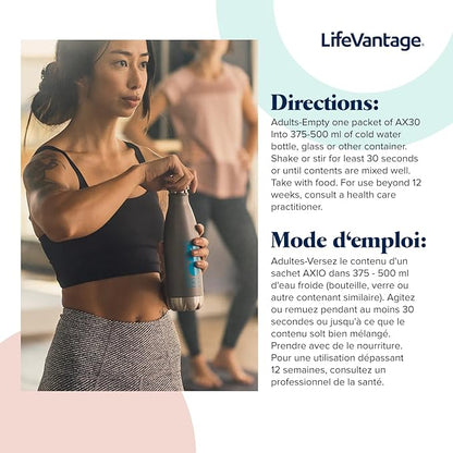 AXIO Regular Energy Drink Powder, Red Raspberry, 30 Packets, Instant Energy Powder, Energy Supplement in a Drink Mix, w/B Vitamins, DMAE, L-Theanine, Quercetin, Green Tea & Pine Bark Extract