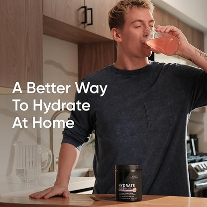 Sports Research Hydrate Electrolytes Powder - Sugar-Free & Naturally Flavored with Vitamins, Minerals, and Coconut Water - Supports Hydration - Passion Fruit