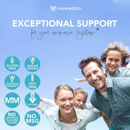 Mannatech Advanced Immune Support Supplement - 150% More Vitamin C, Increased Manapol, Zinc & Glyconutrients for Immunity in MannaBOOM, 30 Slimsticks
