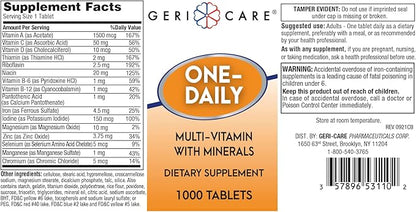 GeriCare One-Daily Multi-Vitamin & Minerals, Dietary Supplement Tablets (1000 Count (Pack of 1))