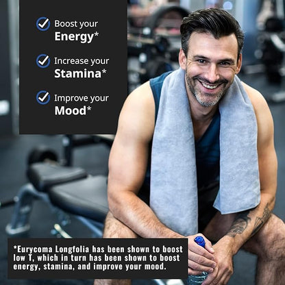 Max Natural T Support Supplement for Men, with Tongkat Ali, 60 Count, Manufactured in USA