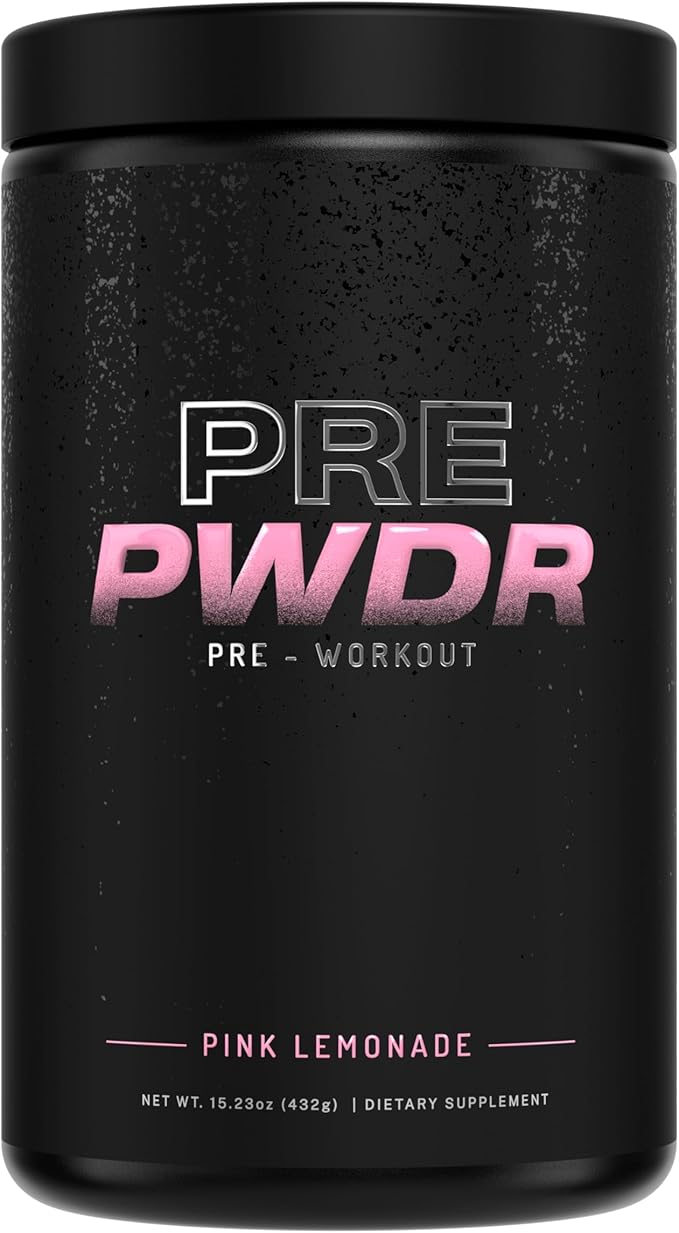 PWDRS Pre-Workout Powder, All Natural Pre Workout for Energy, Pump, Endurance & Strength, with Caffeine (Pink Lemonade)
