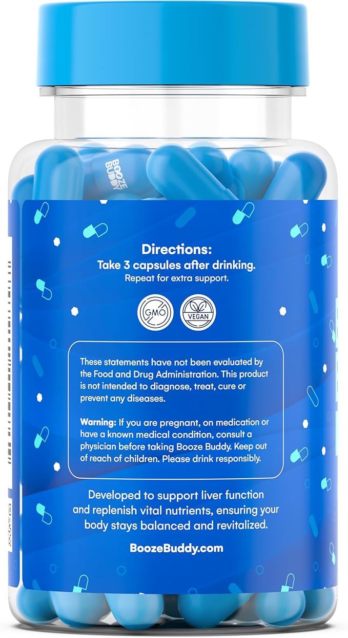 Enjoy The Night, Own The Morning After Drinking – Wellness Vitamins, Electrolytes, Antioxidants for Liver Support and Hydration – 48-Count