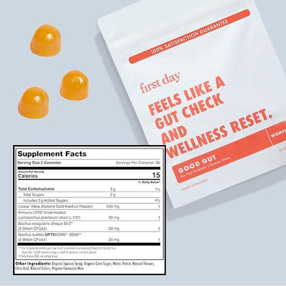 FIRST DAY Womens Tribiotic Gummies – Pre+, Post+, Probiotics & More – 30 Day Supply