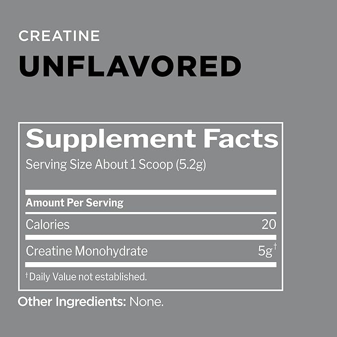 Rule 1 Creatine Powder – Pure Micronized Creatine Monohydrate for High-Intensity Exercise and Lean Body Mass Support, Flavored and Unflavored (75 Servings, Unflavored)