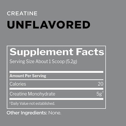 Rule 1 Creatine Powder – Pure Micronized Creatine Monohydrate for High-Intensity Exercise and Lean Body Mass Support, Flavored and Unflavored (75 Servings, Unflavored)