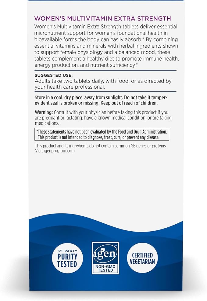 Nordic Naturals Women’s Multivitamin Extra Strength - Skin, Hair, Energy, & Bone Support - Immunity Supplement - 20 Essential Nutrients - 60 Tablets - 30 Servings