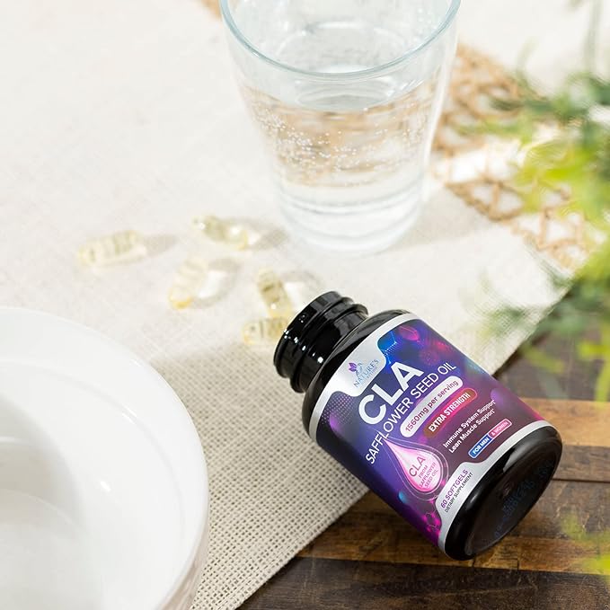CLA Supplement, Conjugated Linoleic Acid 1560mg - Extra Strength CLA Supplement Pills - Support Body Composition, Lean Muscle Tone, & Energy - Safflower Capsules, Gluten Free, Non-GMO - 60 Softgels