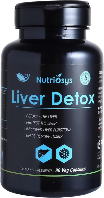 Liver Detox 90 Veggie Capsules, Dietary Supplement for Healthy System, Vitamin Capsules for Men, Women and Adults, Multivitamins Capsules, Vitamin Supplements.