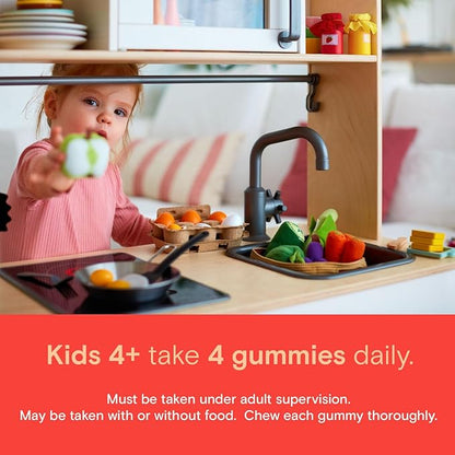 SmartyPants Organic Kids Multivitamin Gummies: Omega 3 (ALA), Vitamin D3, C, Vitamin B12, B6, Vitamin A, K & Zinc for Immune Support, Vegetarian, Three Fruit Flavors, 120 Count (30 Day Supply)