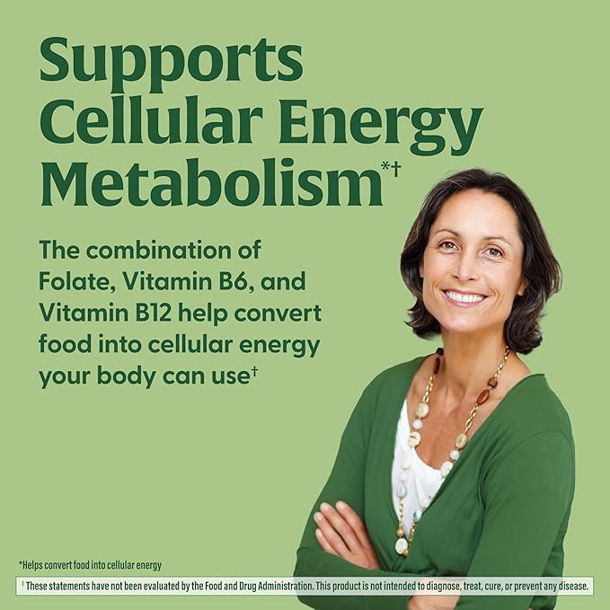 MegaFood Methyl B12 - Vegan - Includes Methyl Folate, Vitamin B12 & B6 - Supports Cellular Energy Production, Nervous System Health & Cardiovascular Function - 90 Tablets